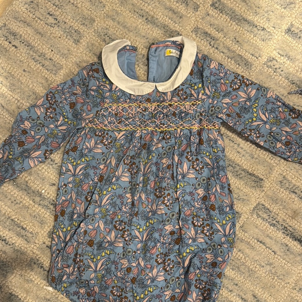 Baby Boden Blue and Pink Floral Dress